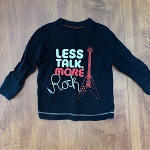 12-18 months - Less talk more Rock - black long sleeve tee